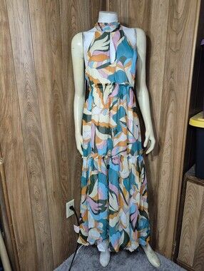 Anthropologie Maeve Keyhole Halter Maxi Dress Sz S NWT ...Brand New....in excell
